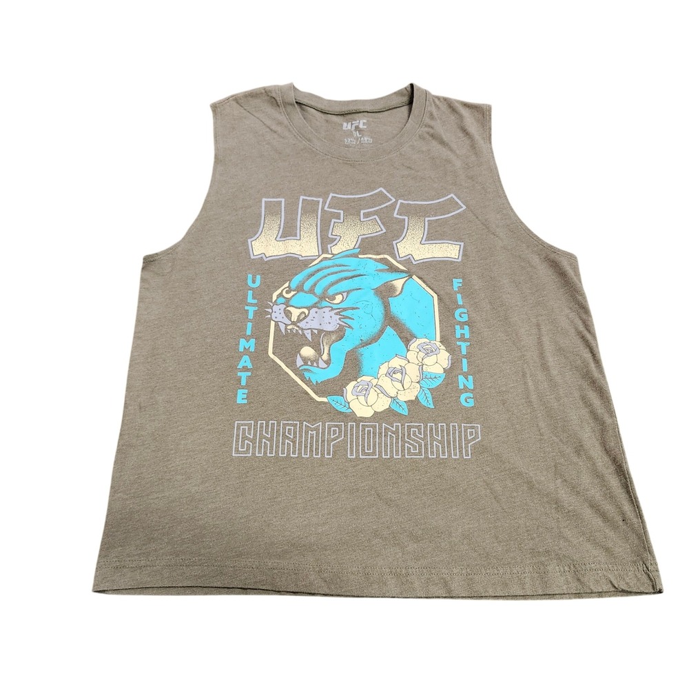 UFC Ultimate Fighting Championship Panther Rose Muscle Tee Olive Green Large